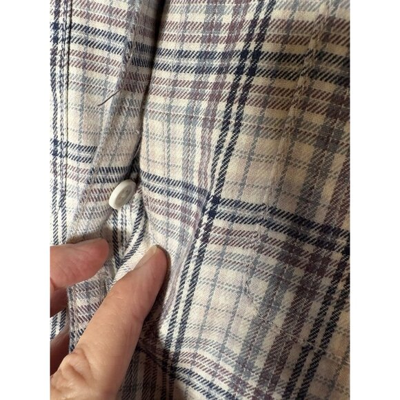 RIDGECUT Toughwear Plaid Flannel Button-Up Shirt Blue Purple Gorpcore Medium - Picture 4 of 8